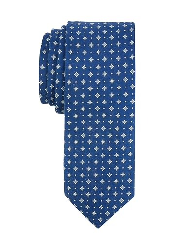 WITZROYS Gravata masculina 100% seda clássica guingão e estampas organizadas para ocasiões profissionais, casamentos e formais, Azul marinho - Padrão puro