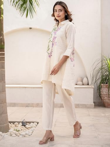Image of INDO ERA Women's Cotton Floral Printed Kurta Set | Soft Fabric | Stylish Ethnic Suit,IEOUT11240XS | Cord Set For Women Cotton |