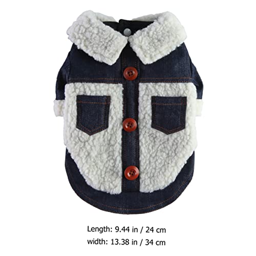 iplusmile Conjunto De Roupas Para Animais De Estimação 3 Peças Jaqueta Xadrez Jaqueta Jeans Cowboy C