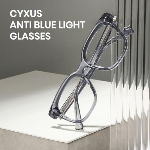 Image of Cyxus Women Acetate Frame Blue Light Blocking Glasses Men Computer Eyewear for Eye Strain Relief & Anti-Migraine