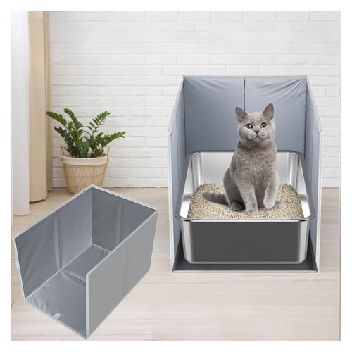 猫 システムトイレ, 取り外し可能なクッション付き 猫 トイレ カバー, お手入れ簡単 猫 トイレ 砂飛び散り防止 ペットの猫用トイレに最適 62 cm × 43 cm × 43 cm
