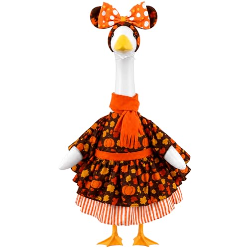 Fall Pumpkins Porch Goose Outfits Autumn Goose Costume for Outdoor Decor