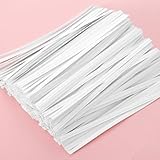 500 Pcs Paper White Twist Ties, 5 Inch Reusable Bread Twist Ties, White Durable Long Bread Tie Gift Bags...