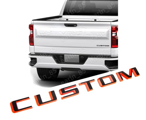 Image of 1x Custom Letters Emblems 3D Tailgate Decals Sticker Replacement for 2019-2020 Silverado Badge (Redline)
