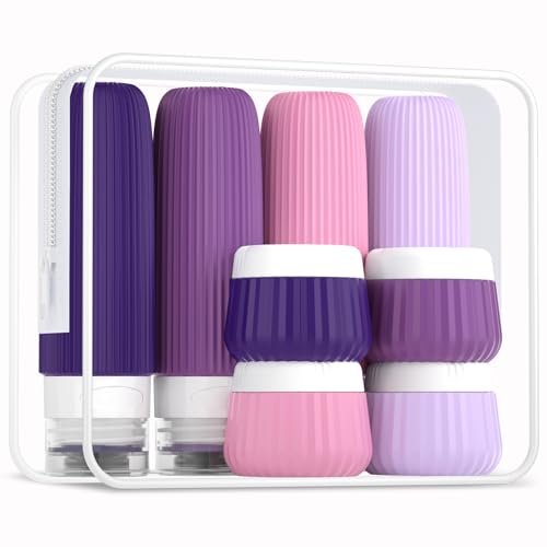 Gemice Botellas de viaje de para artículos de tocador, paquete de 8, artículos de tocador de tamaño de viaje aprobados por la TSA, 90 ml, contenedores de viaje para artículos de tocador