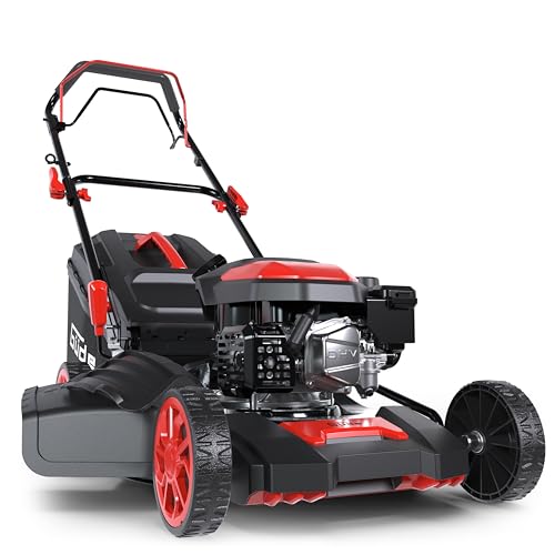 Güde Cortacésped Eco Wheeler 462.5 R (Motor de 4 Tiempos 2,05/3,4 kW/PS), tracción a Ruedas, Ancho de Corte 460 mm, Altura de Corte 25 – 75 mm, Equipo de Pesca 60 l, siega, mantillo, recolección,