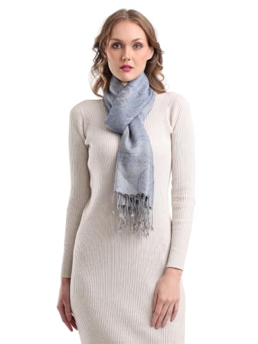 Image of KANI GOLD & JAMAWAR SILK SUPER SOFT FLORAL & PAISLEY PASHMINA STOLE SCARF