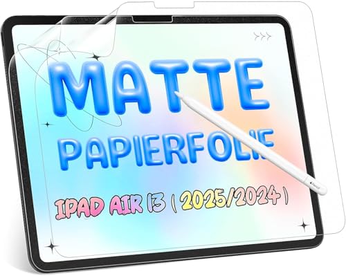[2 Piezas] Protector de Pantalla Efecto Papel para iPad Air 13 Pulgadas (M4 2026 / M3 2025 / M2 2024), Screen Protector para iPad Air 13 Mate Antirreflejo/Antihuellas, Escribe y Dibuja Perfectamente