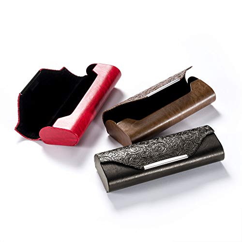 Fefi Custodia rigida per occhiali, effetto pelle