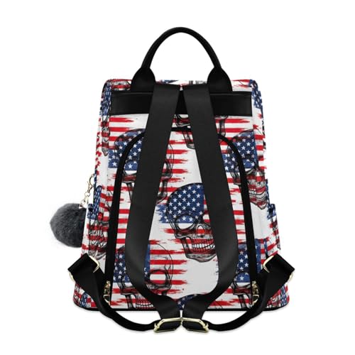 Sac à dos squelette drapeau américain en polyester voyage