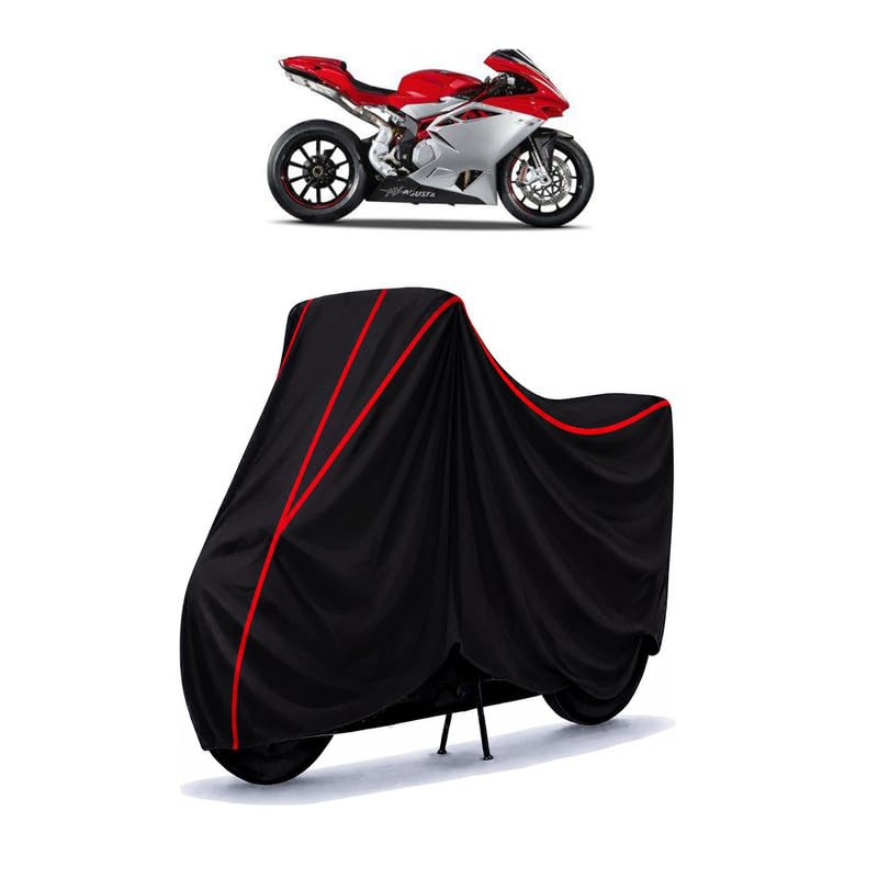 Image of MV Agusta F4 STD Water Resistant Bike Cover for All Motorcycles & Rain | Heavy Duty Taffeta Fabric | UV Protection, Dustproof, Scratchproof | All Weather Two Wheeler Body Cover with Elastic Bottom