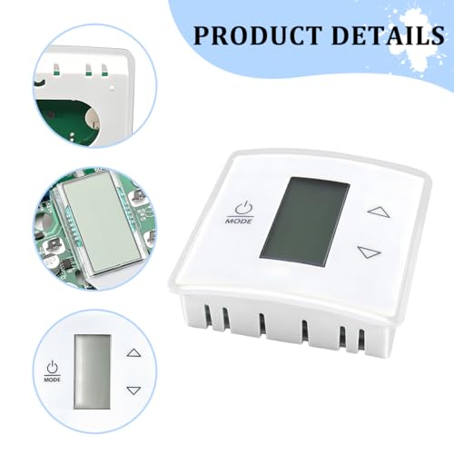 Image of 3316250.712 RV Single Zone Wall Thermostat, Manual Regulator RV Analog Thermostat Replacement with Backlight LCD Display, Micro Precise Temperature Control for Camper Conditioners (White)