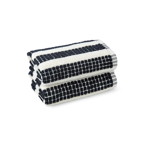 Image of MYTRIDENT Symphony of Threads Hand Towels, 40 cm x 60 cm, 2 Pc, 100% Cotton, 625 GSM, Super Soft, Absorbent, Quorra