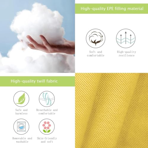 Image of KYNE Microfibre Cushion for Hanging Basket Round Shape Swing Chair Cushions for Outdoor Egg Swing Chair Garden Swing, Seat Padded Pillow Cushion (Yellow)