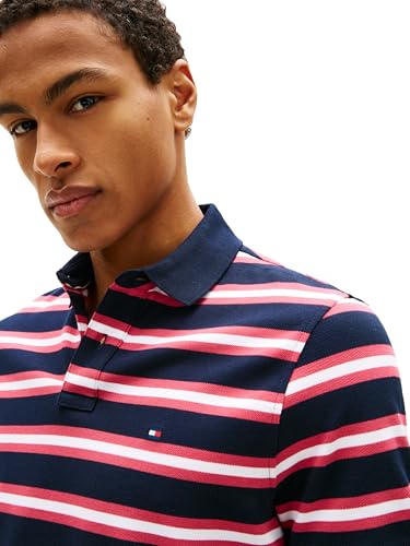 Image of Tommy Hilfiger Men's Short Sleeve Polo Shirts in Regular Fit With Stretch and Organic Pique Cotton