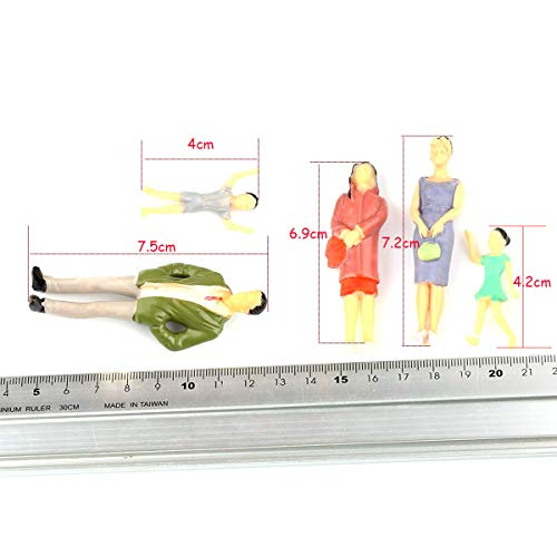Iceyon 20pcs G Scale Model People Painted Passenger Figures Train Architectural Diorama Miniature Scenery Layout (Mixed Poses 1:25)