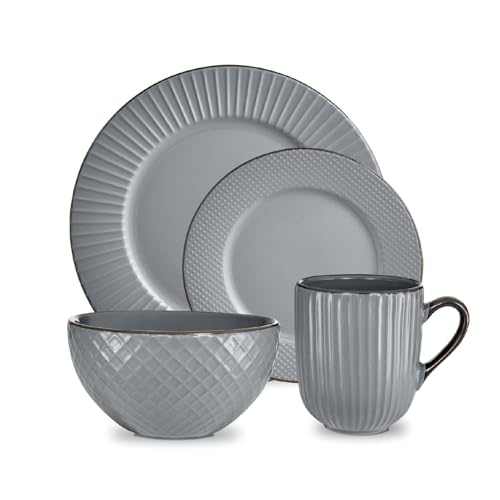 Tower T867002GRY Empire 16 Piece Dinnerware Set,...