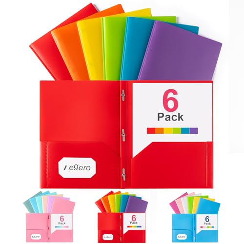 Aegero Folders with Pockets and Prong with Fasteners (6...