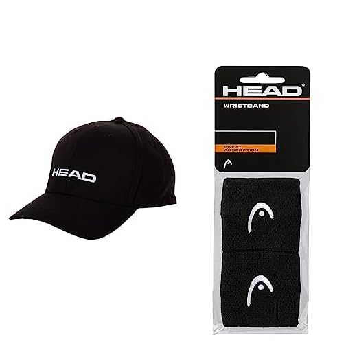 HEAD Promotion Cap & Muñequera 2,5”, Accesorio De Tenis Unisex Adulto, Negro, Talla Única