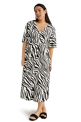 C&A Damen Kleid V-Ausschnitt Midi Regular Fit Kleider Große Größen...