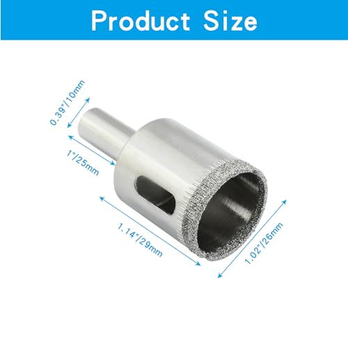 Image of Luomorgo 2Pcs 26mm Diamond Hole Saw Diamond Drill Bits | 1.1 Inch Cutting Depth, For Glass Ceramic Marble, For Porcelain Tile Granite, For Quartz Gemstone