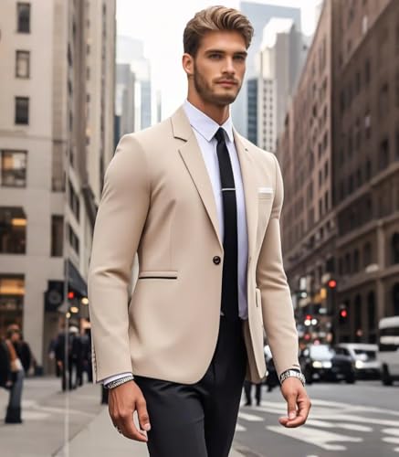 Men's Blazer Lightweight Sport Coat Blazers Solid Casual One Botton Suit Jackets for Men3