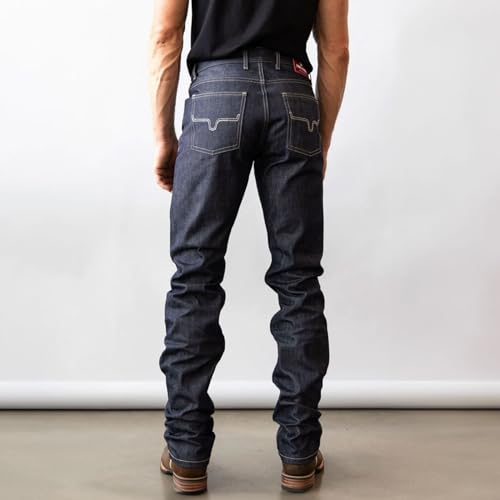 Kimes Ranch Men's Raw James Casual Western Cowboy Mid-Low Rise Straight Fit & Straight Boot Leg Blue Denim Jeans4