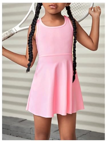 WDIRARA Girl's Tennis Dress Sleeveless Crisscross Back Athletic Workout Tank Dresses2