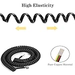 5-Pack-Phone-Cord-Landline8Ft-Uncoiled-14Ft-Coiled-Landline-Phone-Handset-Cable-RJ9-4P4C-Telephone-Accessory-Black