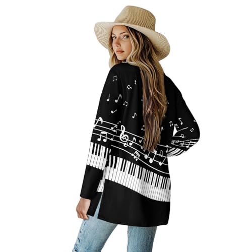 Image of Biyejit Women's Long Sleeve Open Front Cardigan Casual Loose Lightweight Cardigans with Pockets Drape Cardigan