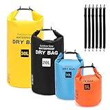 Taruor Mochila de Almacenamiento Flotante, Diseño de Bolsa Seca Liviana con Tapa Enrollable (4 Piezas) 10L, 20L, 30L, Almacenamiento Kayak a Prueba Lluvia para Hombres y (4 Juegos en un Paquete)