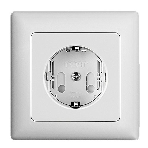 reer 3245.010 - Steckdosenschutz, schraubbar, weiß, 10 Stück