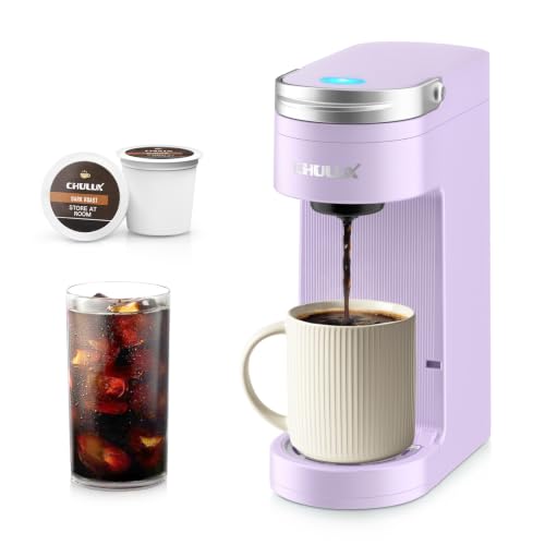 Image of CHULUX Compact Single Serve Coffee Maker Brewer for K Cup Pod, Light Violet