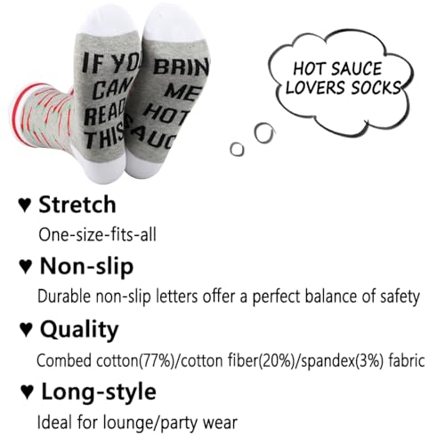 G2TUP 1 Pair Hot Sauce Lover Gift If You Can Read This Bring Me Hot S Socks Food Service Design Socks Spicy Gifts3