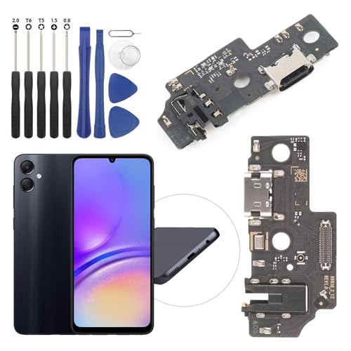 Dock Connector for Samsung Galaxy A05 Charging Port Flex Cable Replacement for Galaxy A05 A055F USB Charger Dock Board Connector with Tools(Black)