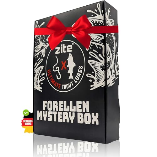 Zite Fishing x Ultimate Trout Lures | Forellen Mystery Box | Angel-Geschenke für Angler - Überraschungsbox mit Angelzubehör/Angel Sachen und Gummiködern - Angel Geschenk Angel-Wundertüte Angeln Box
