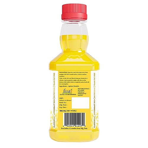 Image of IndicWisdom Wood Pressed Apricot Oil 100 ml (Cold Pressed Apricot Oil - Extracted on Wooden Churner)