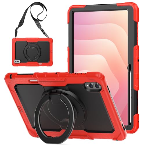 Protection intégrale Galaxy Tab S11 Ultra 14.6 rouge antichoc avec verre écran inclus