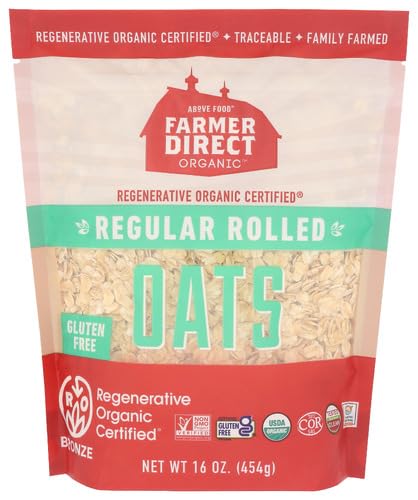 Farmer Direct Organic Rolled Oats Regular Roll 16 oz (Pack of 6)
