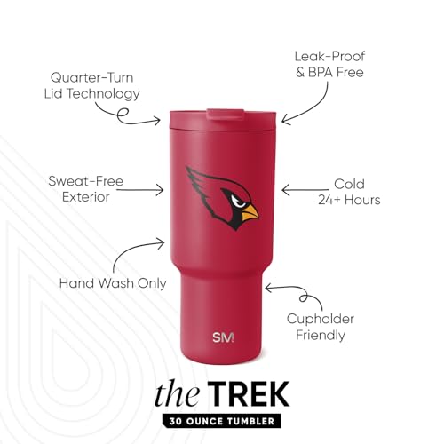 Image of Simple Modern Officially Licensed NFL 30oz Tumbler with Flip Lid and Straws | Football Insulated Stainless Steel Cup | Gifts for Men Women | Trek Collection