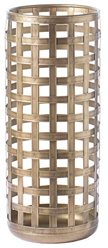 Vintiquewise Round Metal Woven Umbrella Storage Stand