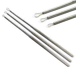 Set of 3 Medical Ear Cleaner Ear Wax Removal Kit Cleaning Ear Pick Curette Remover Tool Billeau Loops