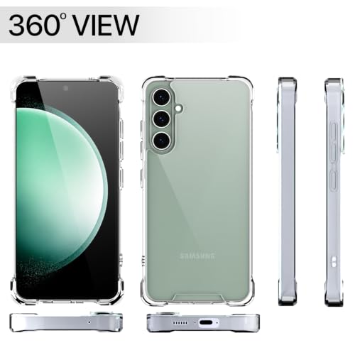 Image of Outlouders Back Cover for Samsung Galaxy S23 FE 5G Clear Transparent PC + TPU Bumper Case with Raised Edges for Shockproof Protection (Transparent)