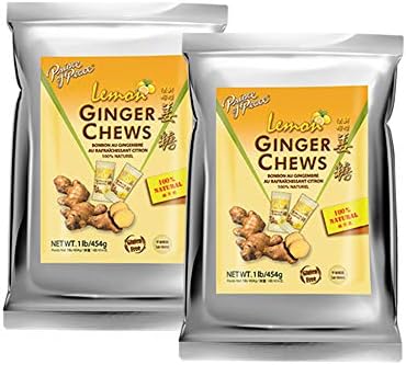 Prince of Peace Ginger Chews With Lemon, 1 lb. – Candied Ginger – Lemon Candy – Lemon Ginger Chews – Natural Candy – 2 Pack