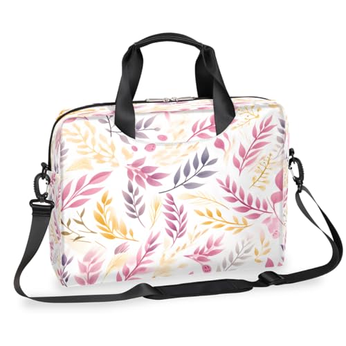 Maletín para portátil de 15.6 pulgadas con diseño hojas rosa y amarillo miniatura 1