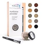 Mineral Eyebrow Powder by NuBeauti - Natural Brow Makeup Kit with Angled Contour Brush for Precision Sculpting to Color Eyebrows Precisely for Beautiful Perfect Professional Brows - (Taupe)