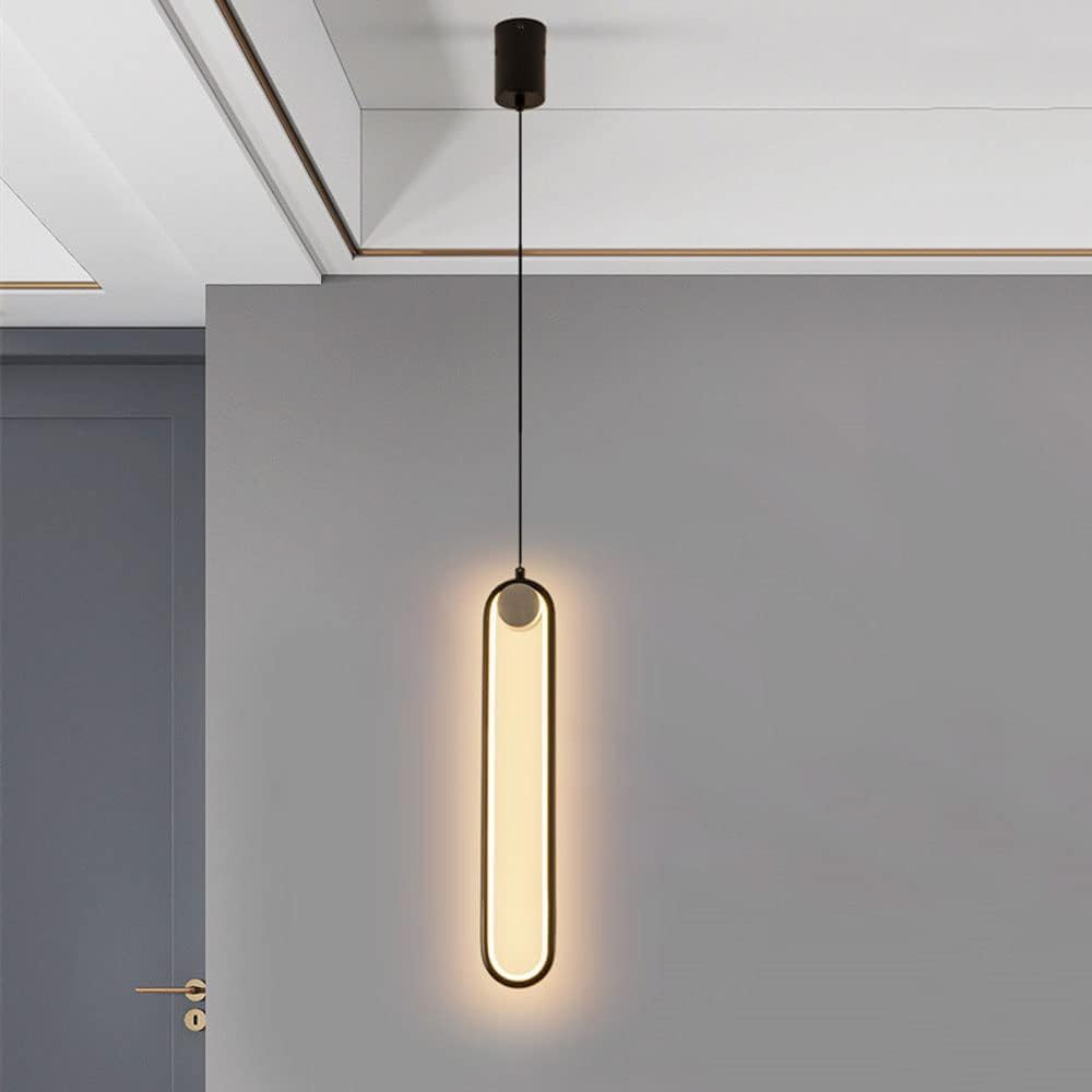 HYJAUSXB Indoor Led Ceiling Pendant, Modern Pendant Lamps丨Gold Black Dining Room Bedroom Table Light丨Minimalist Island Lights丨Decor Lighting Suspension Hanging Chandelier,Foyer