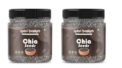 Image of NUTRI BASKET Premium Chia Seeds 2kg | Raw & Non-GMO Chia Seeds for Eating | Rich in Fiber, Protein, Calcium & Omega 3 | Healthy Superfood for Smoothies, Salads, Baking & Diet Food