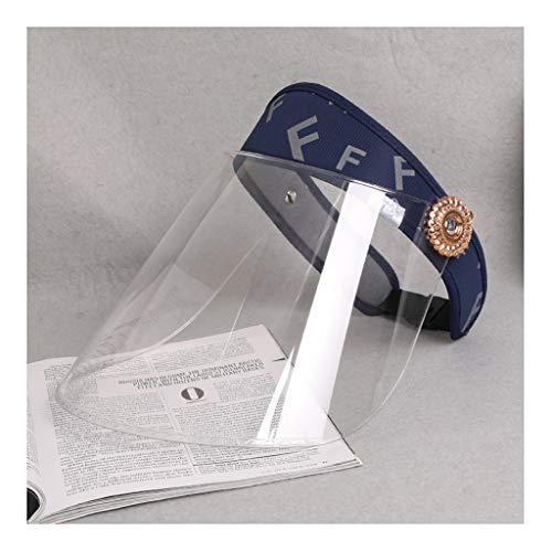 Preisvergleich Produktbild D-JIAJU Gesichtsschutz Transparent Schutzvisier Anti Spritzwasserschutz Kochen Reinigung, Gesichtsabdeckung Anti-Spucken Outdoor Staubwindsicher (Color : Dark Blue)