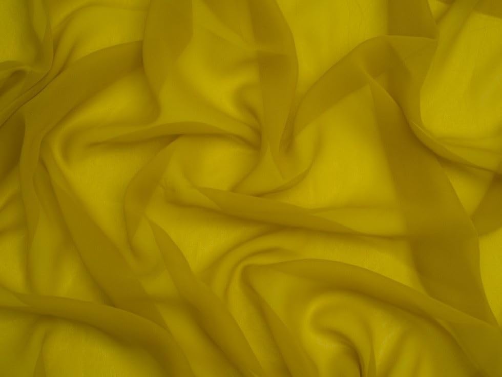 Minerva Core Range Sheer Chiffon Fabric Light Chartreuse - Lightweight & Suitable for Dressmaking - Approx Width: 110cm / 44" - Sold per metre